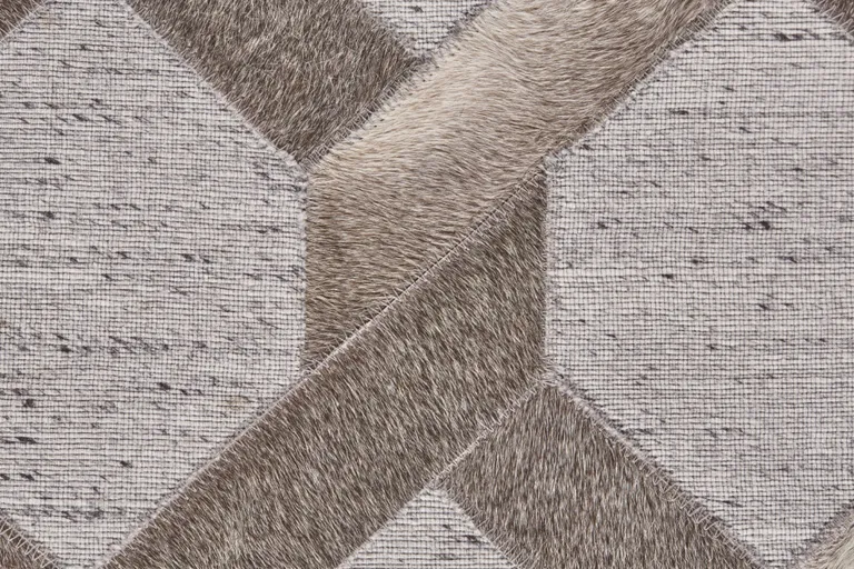 Gray Taupe And Silver Geometric Hand Woven Area Rug Photo 4