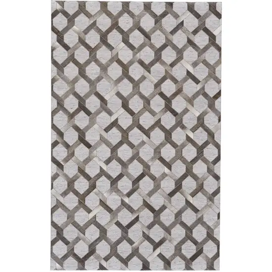 Gray Taupe And Silver Geometric Hand Woven Area Rug Photo 1