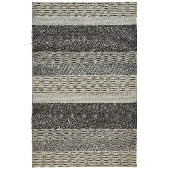 Gray Taupe And Tan Wool Floral Hand Woven Stain Resistant Area Rug Photo 1