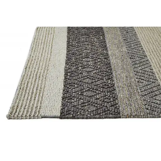 Gray Taupe And Tan Wool Floral Hand Woven Stain Resistant Area Rug Photo 4