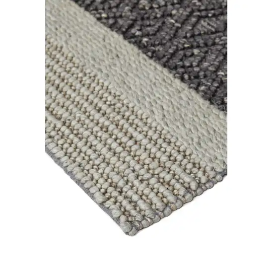 Gray Taupe And Tan Wool Striped Hand Woven Stain Resistant Area Rug Photo 5