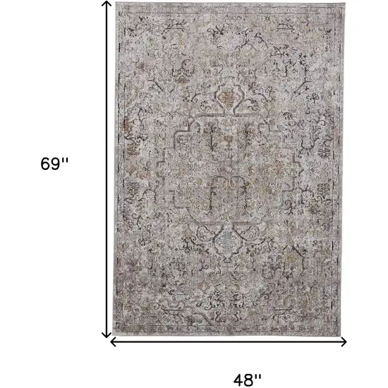 Gray Abstract Area Rug Photo 3