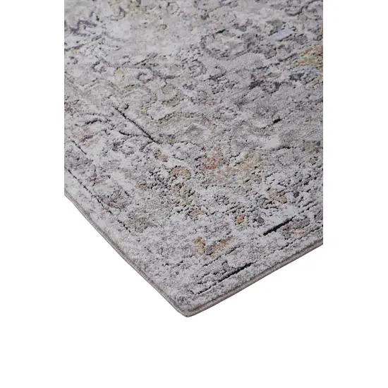 Gray Taupe And Yellow Abstract Stain Resistant Area Rug Photo 3