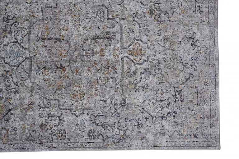 Gray Taupe And Yellow Abstract Stain Resistant Area Rug Photo 1