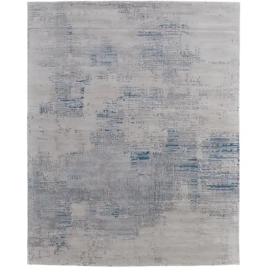 Gray Taupe and Blue Abstract Hand Tufted Area Rug Photo 5