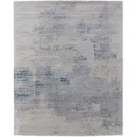 Photo of Gray Taupe and Blue Abstract Hand Tufted Area Rug