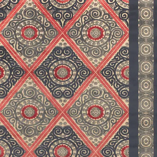 Gray Taupe and Red Paisley Power Loom Area Rug Photo 6