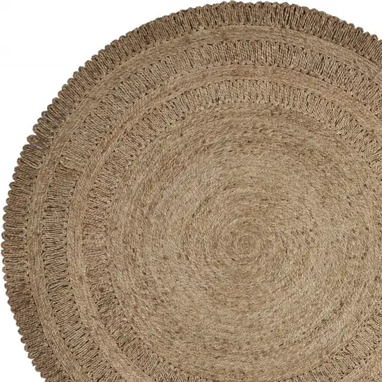 Gray Toned Braided Natural Jute Area Rug Photo 9