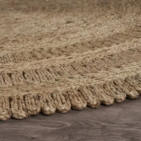 Gray Toned Braided Natural Jute Area Rug Photo 3