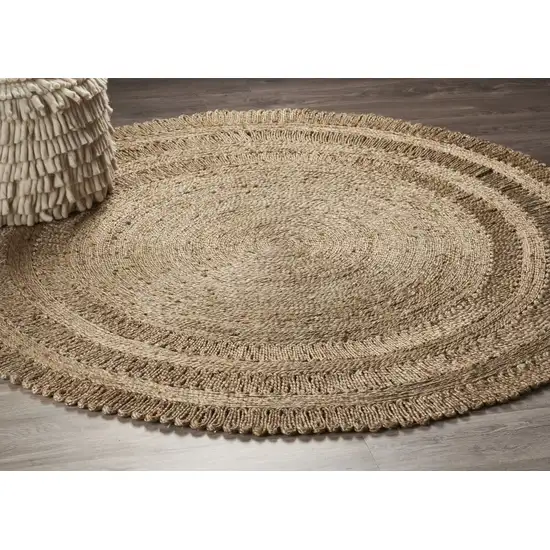 Gray Toned Braided Natural Jute Area Rug Photo 7