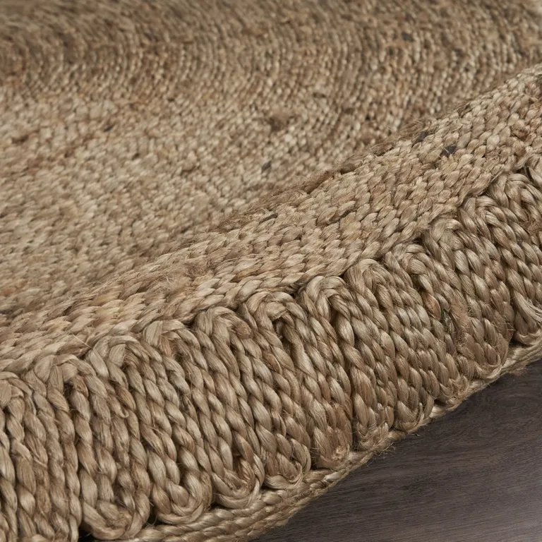 Gray Toned Braided Natural Jute Area Rug Photo 5