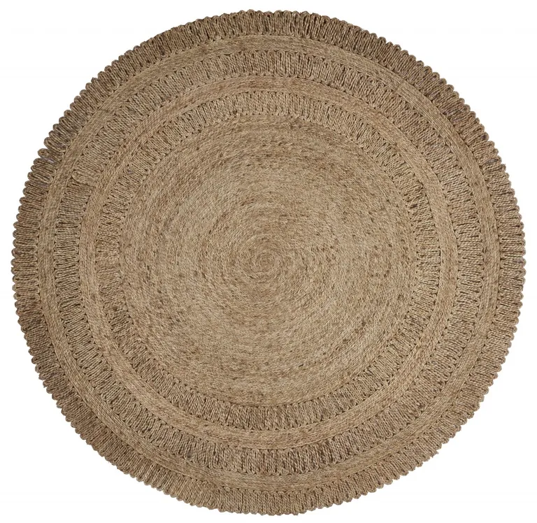 Gray Toned Braided Natural Jute Area Rug Photo 1