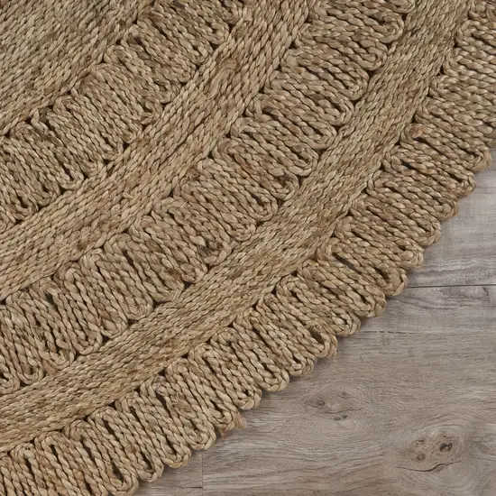 Gray Toned Braided Natural Jute Area Rug Photo 6