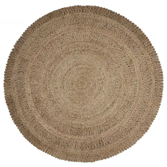 Gray Toned Braided Natural Jute Area Rug Photo 1