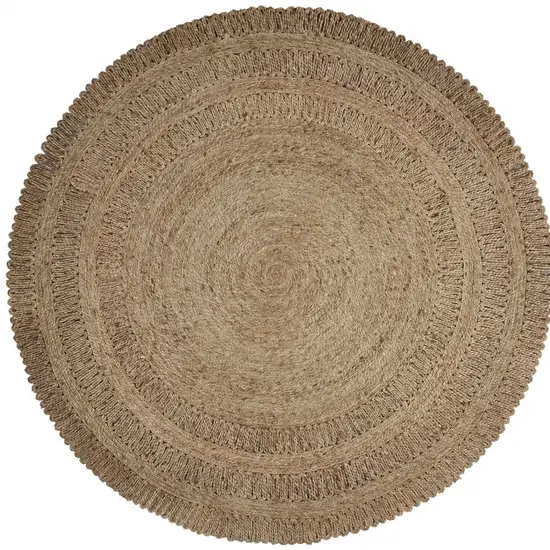 Gray Toned Braided Natural Jute Area Rug Photo 10