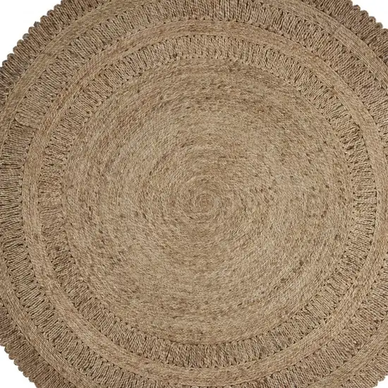 Gray Toned Braided Natural Jute Area Rug Photo 9