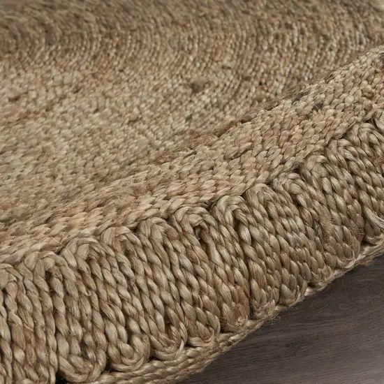 Gray Toned Braided Natural Jute Area Rug Photo 6