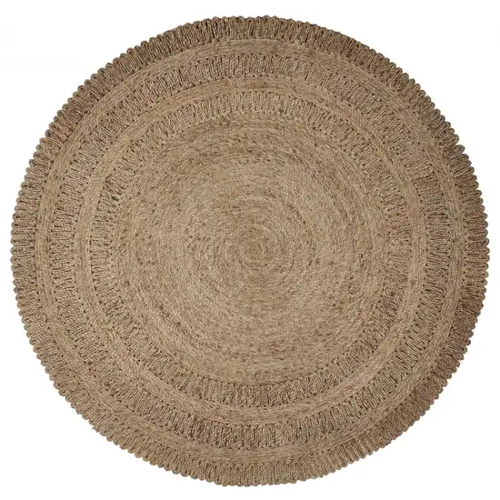 Gray Toned Braided Natural Jute Area Rug Photo 10