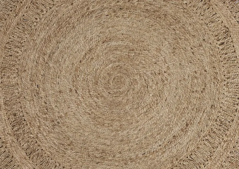 Gray Toned Braided Natural Jute Area Rug Photo 2