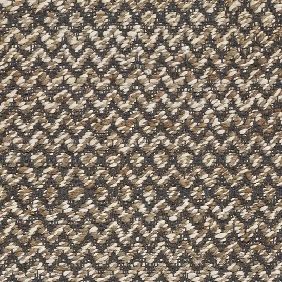 6' Natural and Gray Chevron Hand Woven Jute Runner Rug Photo 5