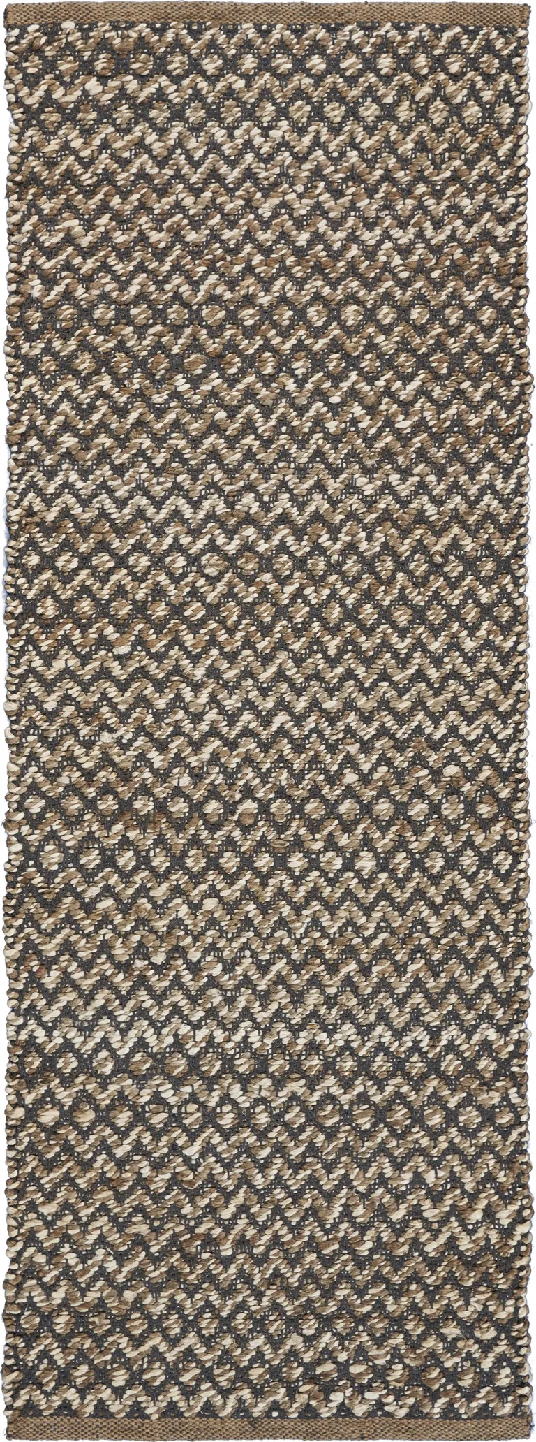 Gray Toned Chevron Patterned Runner Rug Photo 1