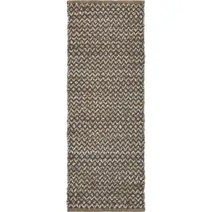 Photo of Gray Toned Chevron Patterned Runner Rug