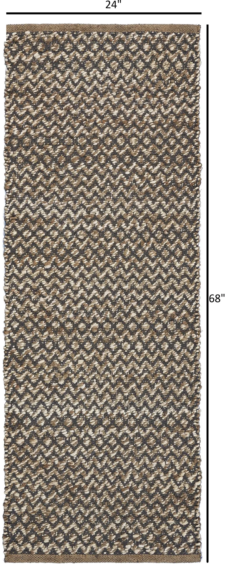 Gray Toned Chevron Patterned Runner Rug Photo 4