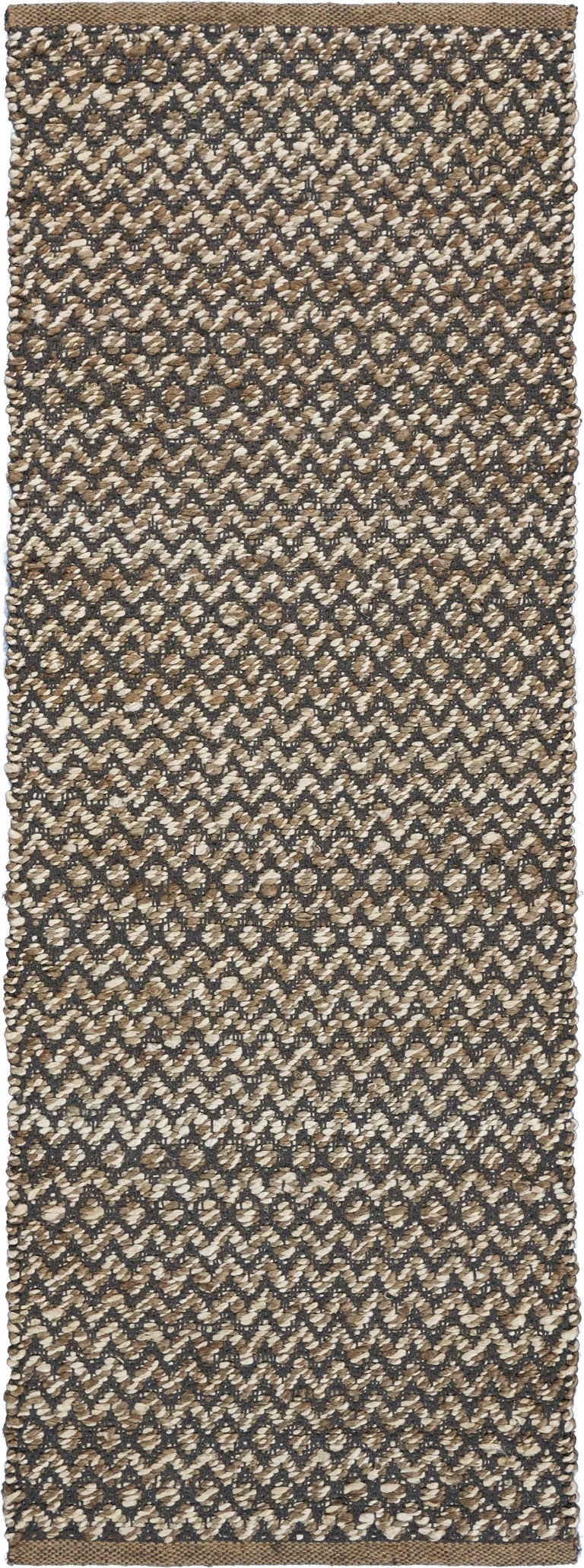 Gray Toned Chevron Patterned Runner Rug Photo 5