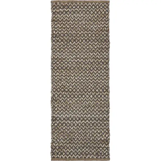 Gray Toned Chevron Patterned Runner Rug Photo 5