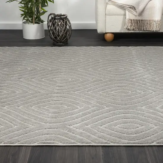 Gray Trellis Area Rug Photo 6