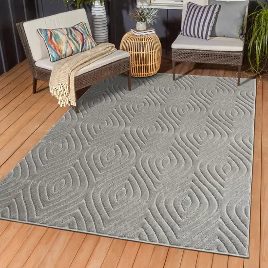 Gray Trellis Area Rug Photo 8