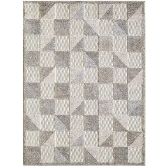 Gray Triangle Indoor Outdoor Area Rug Photo 1