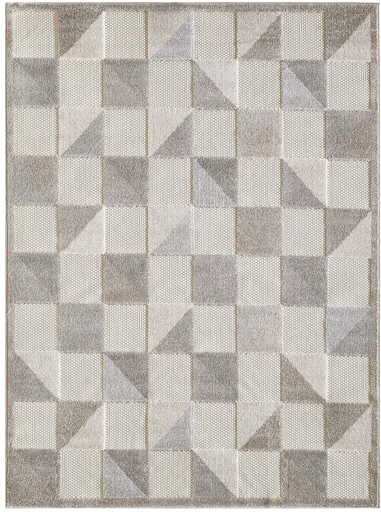 Gray Triangle Indoor Outdoor Area Rug Photo 1