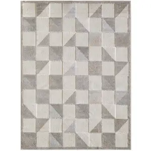 Photo of Gray Triangle Indoor Outdoor Area Rug