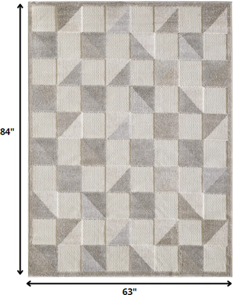 Gray Triangle Indoor Outdoor Area Rug Photo 3