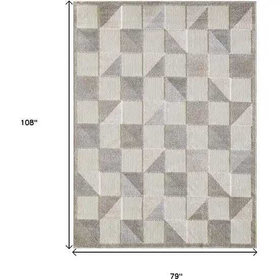 Gray Triangle Indoor Outdoor Area Rug Photo 8