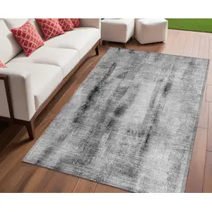 Photo of Gray Washable Non Skid Indoor Outdoor Area Rug