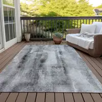 Photo of Gray Washable Non Skid Indoor Outdoor Area Rug