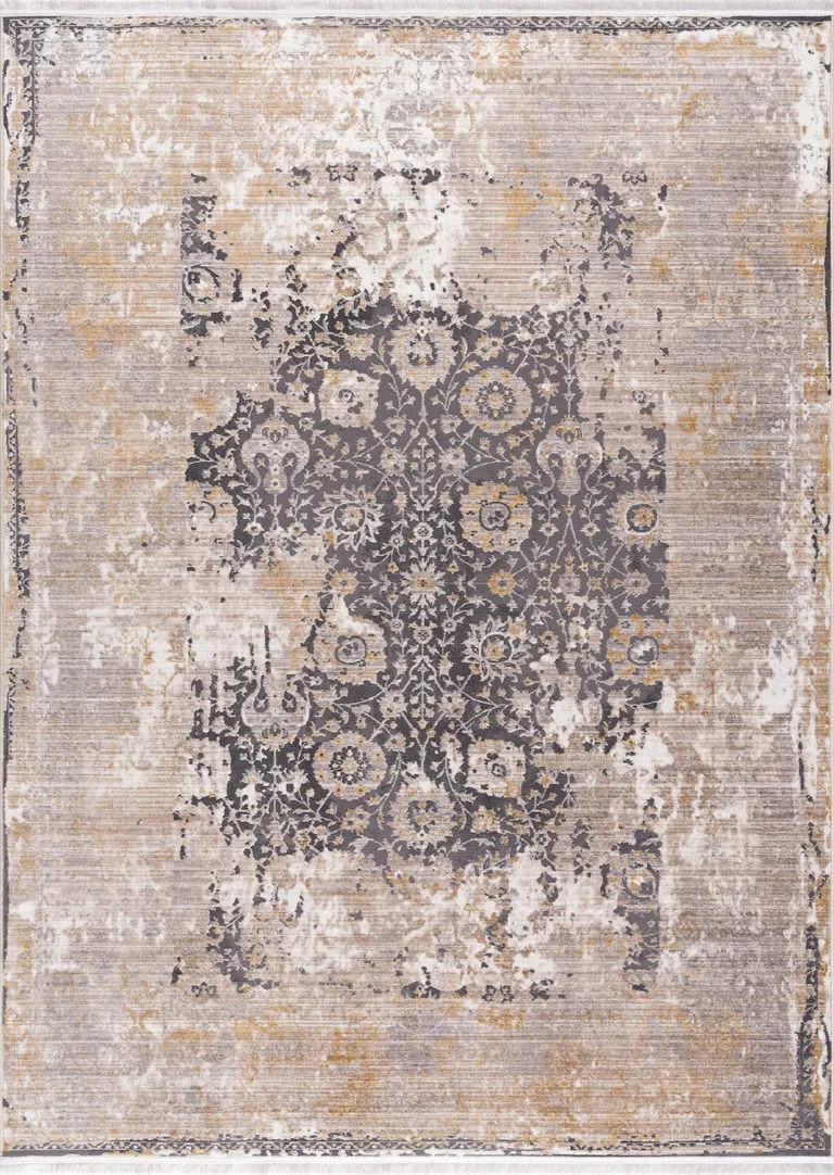 Gray Washed Out Persian Area Rug Photo 4