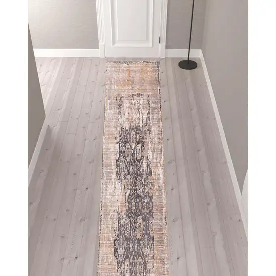 Gray Washed Out Persian Runner Rug Photo 5