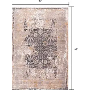 Photo of Gray Washed Out Persian Runner Rug