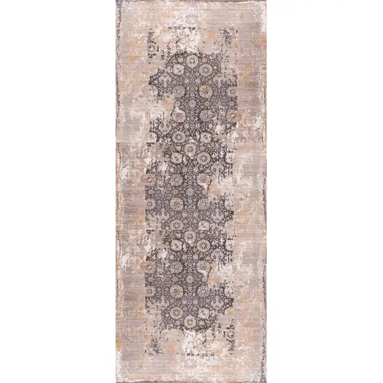 Gray Washed Out Persian Runner Rug Photo 6