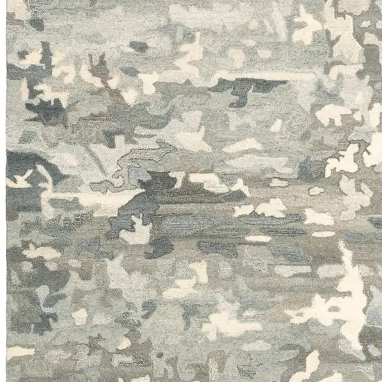 Gray Wool Abstract Hand Tufted Area Rug Photo 5