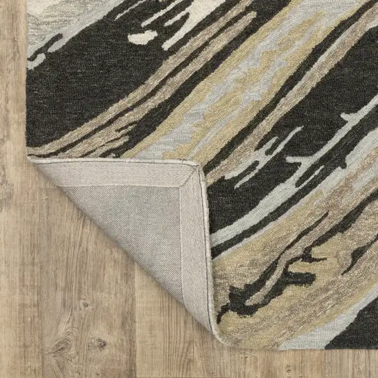 Gray Wool Abstract Hand Tufted Area Rug Photo 7