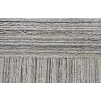 Photo of Gray Wool Blend Abstract Stripe Hand Loomed Area Rug