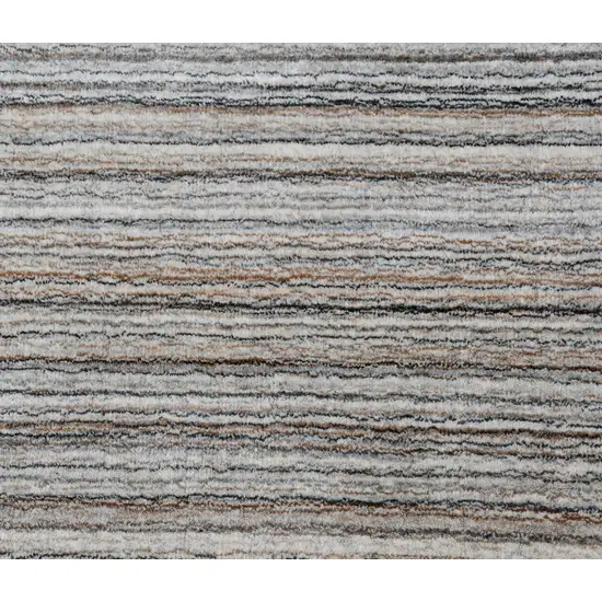 Gray Wool Blend Abstract Stripe Hand Loomed Area Rug Photo 7