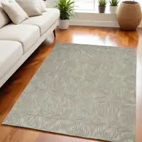 Photo of Gray Wool Geometric Area Rug