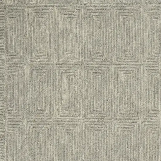 Gray Wool Geometric Area Rug Photo 4