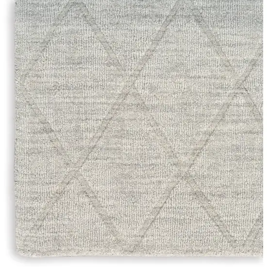 Gray Wool Geometric Area Rug Photo 6