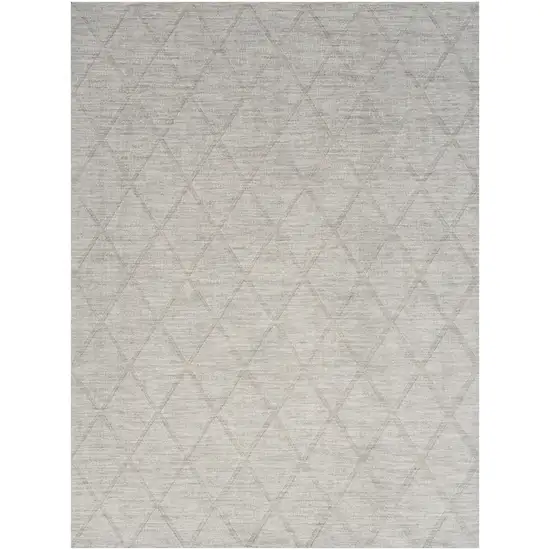 Gray Wool Geometric Area Rug Photo 5